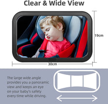 Carica l'immagine nel visualizzatore di Gallery, Specchietto Retrovisore Bambini, Specchio Auto Bambino Ruotabile a 360° e inclinabile, Specchio Retrovisore per Auto Sedile Posteriore Infrangibile al 100%, Cinghie Elastiche Regolabili, Ampia Visuale