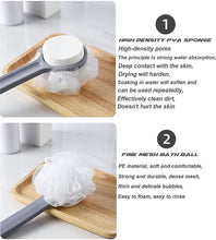 Carica l'immagine nel visualizzatore di Gallery, LIBRNTY Spazzola da Bagno,Manico Lungo Spazzola da Bagno 2 in 1 Spazzola da Bagno per Rimuovere la cheratina,Migliorare la circolazione e la Salute della Pelle,Spazzola Bagno Schiena (grigio)