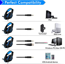 Carica l'immagine nel visualizzatore di Gallery, Beexcellent GM-3, Cuffie Gaming Super Confortevole con Microfono e Stereo Bass per Xbox One PS4 PC Smartphone, 3.5mm, Blu