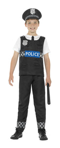 SMIFFYS Costume Poliziotto, bianco e nero, con top, pantaloni e cappello - Ilgrandebazar