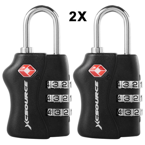 2 Pezzi TSA Sicurezza a 3 cifre di Combinazione della Versione 1, Nero - Ilgrandebazar
