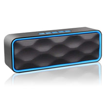 Carica l'immagine nel visualizzatore di Gallery, Aigoss S1 Altoparlante Bluetooth Portatile per Esterni V4.2 Vivavoce Integrato con Doppio Driver Cassa, Audio HD e Radio FM, Blu