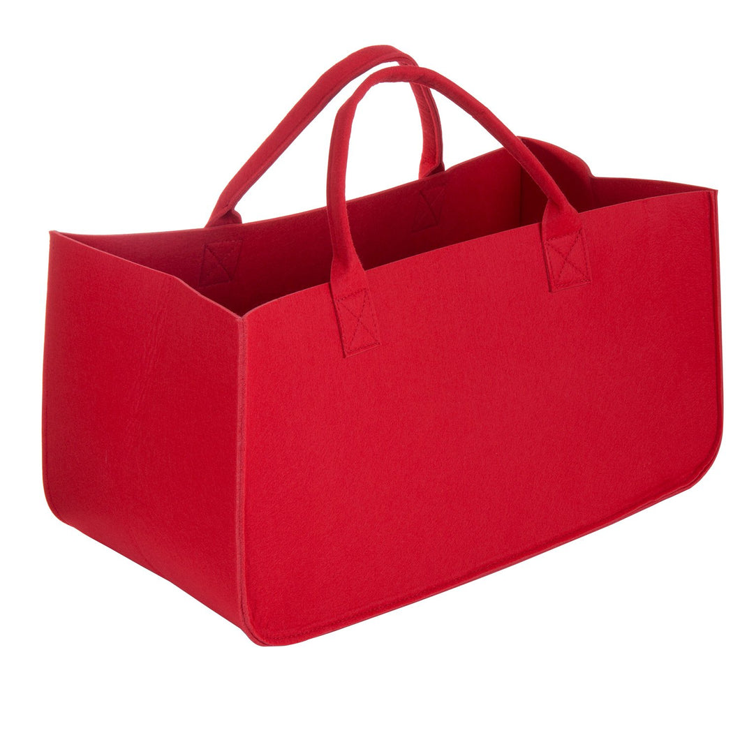 WolinTek sac en Feutre Cestino in Feltro, Borsa Portalegna Camino Legno Rosso