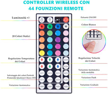 Carica l&#39;immagine nel visualizzatore di Gallery, MROTY ITALIA | Striscia LED RGB 5050, Strisce LED, Luci LED - Alimentatore e Telecomando a 44 tasti, 12V 5A, 300 LED - Decorazioni Interno ed Esterno per vari eventi - Ultimo modello, Tecnologia 2020
