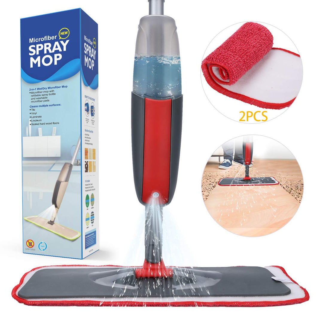 Fixget Lavapavimenti a Spruzzo, Microfibra Spray Mop con Spruzzatore Red - Ilgrandebazar