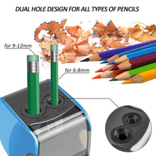 Carica l&#39;immagine nel visualizzatore di Gallery, Temperamatite elettrico, temperamatite automatico Oladwolf con due fori, Blu - Ilgrandebazar