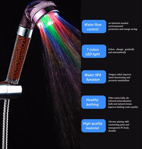 Amison - Soffione doccia a LED, cambia colore, a risparmio idrico, 7 colori,... - Ilgrandebazar
