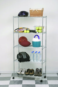Seville Classics SHE14305ZB, Scaffale a 5 Ripiani, Metallo Argento (Silber) - Ilgrandebazar