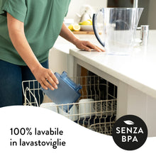 Carica l'immagine nel visualizzatore di Gallery, Aqua Optima Oria Caraffa Filtro Acqua e Cartucce Filtro Acqua 6 x 30 Giorni Evolve+, capacità 2,8 litri, per Riduzione di Microplastiche, Cloro, Calcare e Impurità, Blu