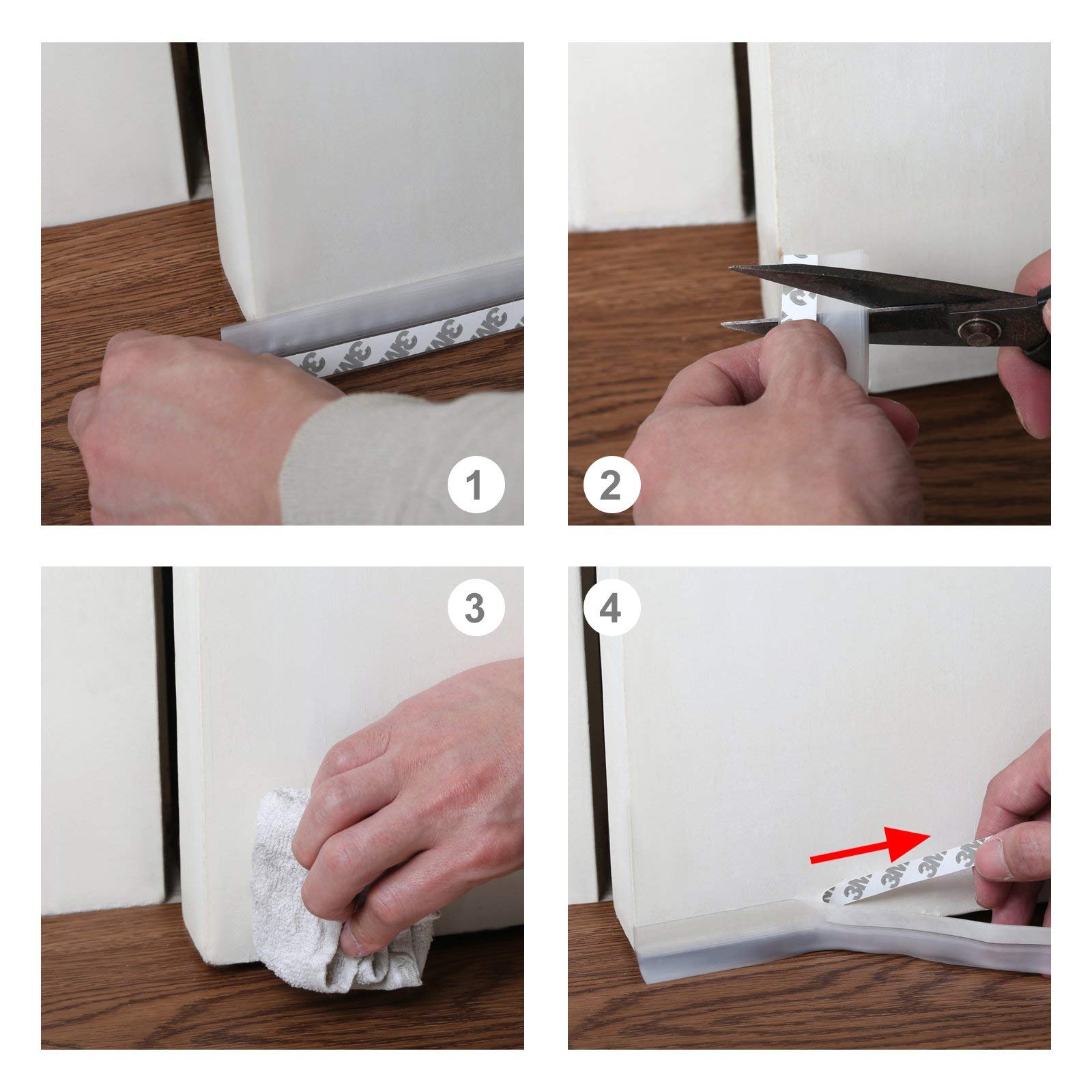 Paraspifferi Per Porte GWHOLE - Guarnizione 8m, Trasparente, Antipolvere E Antivento - Foto 5