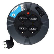 Carica l&#39;immagine nel visualizzatore di Gallery, Electraline 49019 Prolunga Elettrica con Avvolgicavo, 3G 1 mm, Lunghezza Nero - Ilgrandebazar