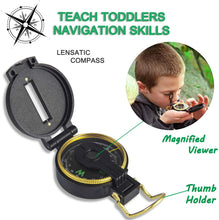 Carica l'immagine nel visualizzatore di Gallery, UTTORA Set di Binocolo per Bambini, 7 in 1 Giocattoli per Avventurose Esplorazioni della Natura, Binocolo, Torcia a LED Portatile, Bussola, Lente d'Ingrandimento, Fischietto, Zaino da Collezione
