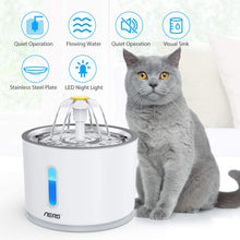 Carica l'immagine nel visualizzatore di Gallery, Aerb Fontanella per gatti, fontana per cani: Animale domestico Gatti Fontane Non-Slip Automatico dispenser acqua gatti con Luce Notturna e 3 Filtri di Carbonio Attivati - 2,4L