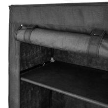 Carica l&#39;immagine nel visualizzatore di Gallery, PrimeMatik - Armadio Guardaroba in Acciaio Tessuto 70 x 45 x 155 cm Nero - Ilgrandebazar