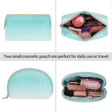 Carica l'immagine nel visualizzatore di Gallery, Beauty Case da Viaggio 3 Pezzi Borse da Toilette Borsa Cosmetica per Donne Grande Impermeabile Pochette da Toilette Organizer (Blu sfumato)