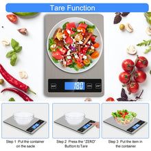 Carica l'immagine nel visualizzatore di Gallery, Bilancia Da Cucina Digitale, 5 kg, Elettronica In Acciaio Inox, Elegante Alimentare Ultra Sottile, Per Casa, Con Display Lcd, Funzione Tara