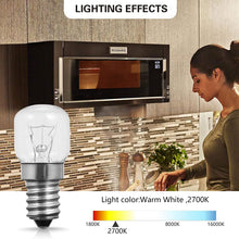 Carica l&#39;immagine nel visualizzatore di Gallery, 4X 25W E14 Lampadina Da Forno, Small Edison Screw Base Forno lampadine,Lampadineluce al Tungsteno, 2700K Luce Bianca Calda, Non dimmerabile, Per Luce Notturna o Per Forno/Forno a Microonde