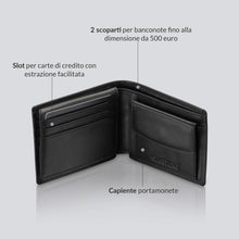 Carica l&#39;immagine nel visualizzatore di Gallery, SPARTANO Portafoglio da Uomo in Vera Pelle - con Protezione RFID,... - Ilgrandebazar