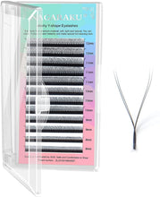 Carica l&#39;immagine nel visualizzatore di Gallery, NAGARAKU YY Extension Ciglia Professionale Russian Volume 4D Eyelash Extensions Premade Fans 0.05mm D Curl 8-12mm Misto Lash Ciglia Estensioni Naturale 8-12mm 0.05 D