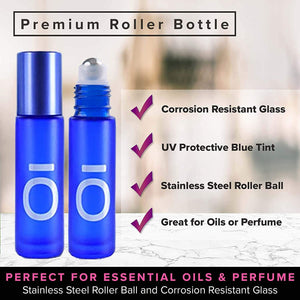 Roll On Vuoto - 10ml Bottiglie Flaconcini Vuoti Per Oli Essenziali,Profumi, Liquidi, Vuote in Vetro, Boccette con Sfera in Acciaio Inossidabile Tea Tree oil (24Pcs OI)