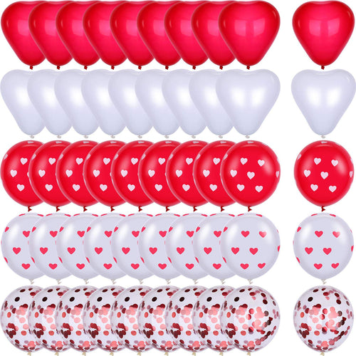 Blulu 50 Pezzi San Valentino Palloncini di Cuore Kit Decorazioni a... - Ilgrandebazar