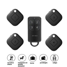 Carica l&#39;immagine nel visualizzatore di Gallery, Key Finder, cercatore Chiave Portachiavi Wireless con 4 riceventi, Pet Black - Ilgrandebazar