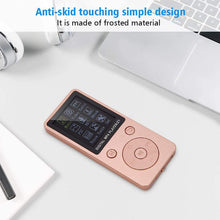 Carica l'immagine nel visualizzatore di Gallery, PUSOKEI Lettore MP3, Lettore Musicale MP4 da 32 GB con registratore vocale/Cuffie, Supporto del Formato Video AMV, Risparmio energetico Regolabile e modalità di Sospensione(Oro Rosa)