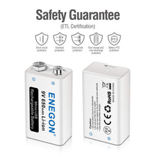 Carica l'immagine nel visualizzatore di Gallery, ENEGON 9V USB Dirette Batteria 659mAh 2 &amp; Cavo di ricarica - Ilgrandebazar