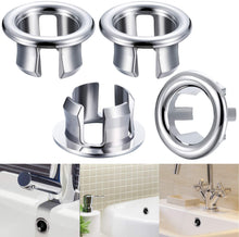 Carica l&#39;immagine nel visualizzatore di Gallery, Anello di Troppo Pieno per Lavello Cucina Bagno Lavandino Foro Coperchio Troppopieno Rotondo Coperchio de Tappo di Scarico de Troppopieno de Bordo de Bacino Inserisci nei Ricambi de Foro(4 Pezzi)