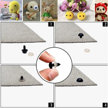 Carica l'immagine nel visualizzatore di Gallery, 100 occhi di sicurezza per animali all'uncinetto, occhi a bottone in plastica, per bambole, peluche e orsacchiotti, fai da te, 6-12 mm