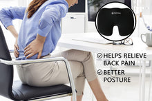 Carica l'immagine nel visualizzatore di Gallery, EDS - Cuscino ortopedico in memory foam, traspirante, per sedie da ufficio, sedia a rotelle, sedie da cucina, reclinabili, sedili auto, sedie da scrivania, fondo antiscivolo, lavabile (nero)