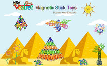 Carica l'immagine nel visualizzatore di Gallery, Veatree 160 Pezzi Puzzle Blocchi magnetici Giocattoli, Costruzione di Magnete Kit di Costruzione Giocattoli educativi per Bambini Che Giocano Gioco impilabile con Mattoni e Bastoncini magnetici 160pcs/Multicolore