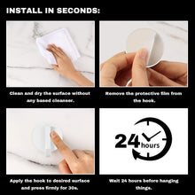 Carica l'immagine nel visualizzatore di Gallery, BasicForm Gancio Adesivo in Acciaio Inossidabile Ultra Forte Bianca (1-Ganci x 4 Pezzi)