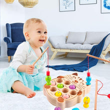 Carica l'immagine nel visualizzatore di Gallery, Giochi Montessori Magnetici di Pesca in Legno per 1 2 3 4 5 Anni Bambini, I Primi Giocattolo da Pesca in ​​Legno per I Miei Bambini 【E20200101GATTO】