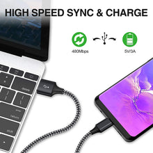 Carica l'immagine nel visualizzatore di Gallery, AVIWIS Cavo USB C [4 Pezzi, 0.5M+1M+2M+3M] Nylon Cavo USB Type C Ricarica Rapida e Trasmissione Compatibile per Samsung Galaxy S20 S10 S9 S8 A50, Huawei P30 P20 P10 Mate 30, Xiaomi