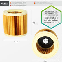 Carica l&#39;immagine nel visualizzatore di Gallery, 1 set da 10 sacchetti per aspirapolvere e 1 filtro a cartuccia, adatto per aspirapolvere multiuso Kärcher della serie WD3 e MV3