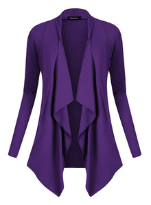 Urban GoCo Donna Cardigan Drappeggiato Aperto Davanti a Maniche Lunghe e... - Ilgrandebazar