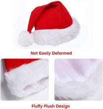 Carica l'immagine nel visualizzatore di Gallery, Toyssa Cappello Babbo Natale Rosso Cappello Natale con Pompon Cappelli di Natale in Peluche per Festa di Natale Decorazione Accessori per Bambino e Adulto Unisex