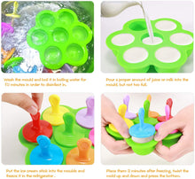 Carica l&#39;immagine nel visualizzatore di Gallery, Fostoy Stampi per Gelato,Mini Stampo in Silicone per Ghiaccioli,Riutilizzabili Produttori di Ghiaccioli per la Preparazione di Ghiaccioli, Gelati, Sorbetti,Contenitore per Alimenti per Bambini
