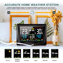 Carica l&#39;immagine nel visualizzatore di Gallery, zerotop Stazione Meteo Automatica Digitale Wireless Meteorologica con Ampio Schermo LCD Display Sveglia Tempo Data Temperatura umidità Previsioni di Tempo con Sensore Esterno Wireless