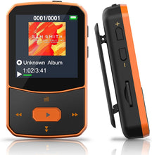 Carica l'immagine nel visualizzatore di Gallery, Lettore MP3 Bluetooth 5.0 – MP3 Bluetooth Running, suono di fascia alta, radio FM, registrazione vocale, e-book, pedometro, schermo a colori da 1,5 pollici, supporto fino a 128 GB di schede
