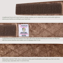 Carica l'immagine nel visualizzatore di Gallery, Dreamlover - Set di 2 fasce elastiche per parrucca, in velluto, regolabili e sottili, colore: marrone Earthen