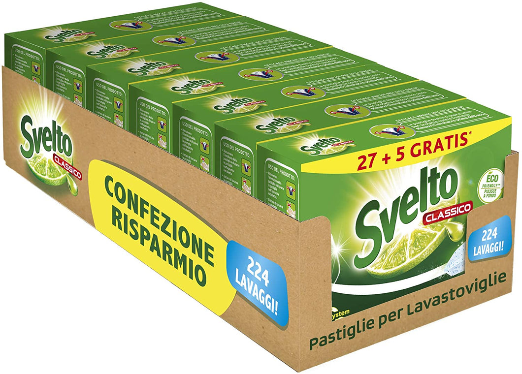 Svelto Classico Pastiglie per Lavastoviglie, Megapack 224 Lavaggi
