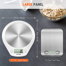Carica l'immagine nel visualizzatore di Gallery, ACCUWEIGHT Bilancia Digitale da Cucina Bilance Alimenti Elettronica con Piattaforma in Acciaio Inossidabile per Pesa Cibo, Alta Precisione da 1g a 5 kg, Bianco Bianca