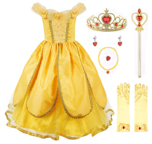 JerrisApparel Costume da Principessa Belle Deluxe Vestito Festa Fantasia... - Ilgrandebazar