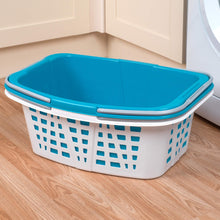 Carica l&#39;immagine nel visualizzatore di Gallery, Beldray La030450Tq Ceste Per La Biancheria In Durevole Plastica Con Manici, Turchese Bianco, 57 x 41 x 14 cm