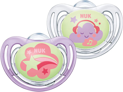 NUK 10177143 Freestyle Night - Ciuccio ortodontico in silicone, da 18 a 36...