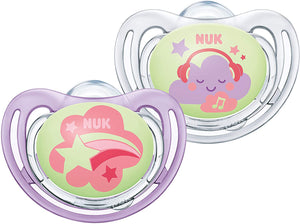 NUK 10177143 Freestyle Night - Ciuccio ortodontico in silicone, da 18 a 36...