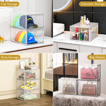 Carica l&#39;immagine nel visualizzatore di Gallery, 7 code Scatole per Scarpe, 6 Pezzi - Organizzatore di Scarpe Trasparente e Robusto con Porta Magnetica, Scatole di Stoccaggio Impilabili per Armadio, Contenitore per Sneaker e Stivali, Bianco