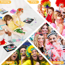 Carica l'immagine nel visualizzatore di Gallery, lenbest Colori Trucco Viso Bambini, 17 Colori Pittura Facciale con Progetta Libro di Insegnamento - la Festa di Parata di Halloween, Pasqua, Festa a Tema, Natale